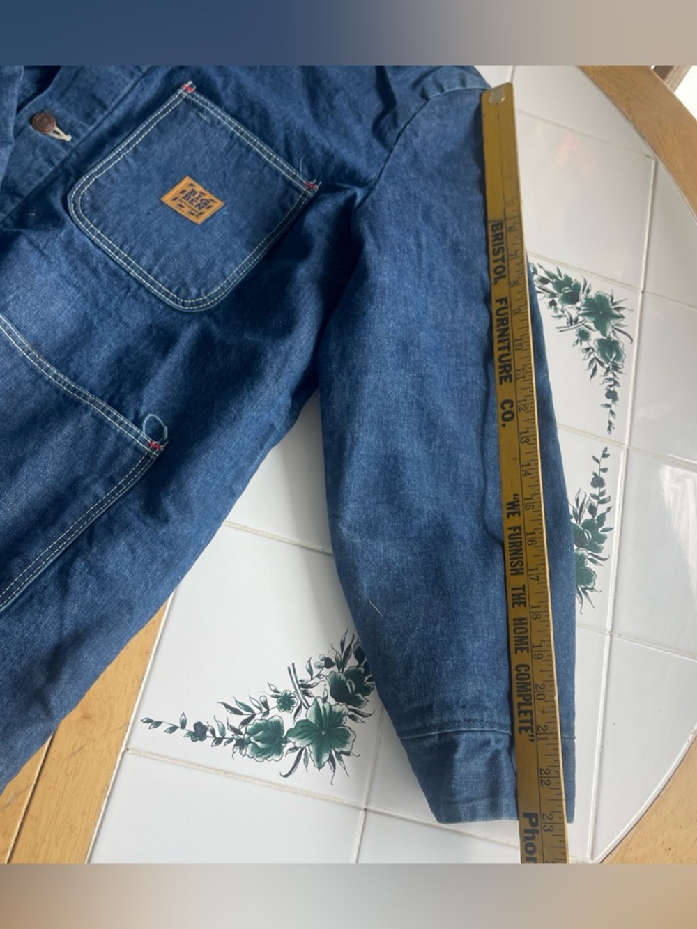 Vintage Big Ben Wrangler Denim Chore Coat M Blanket Lined Jacket 70s Workwear - Picture 7 of 14